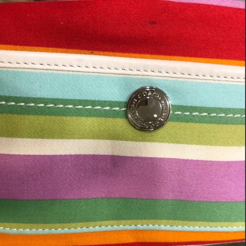 Coach Multi Color Stripe Small Bag - Picture 11 of 12